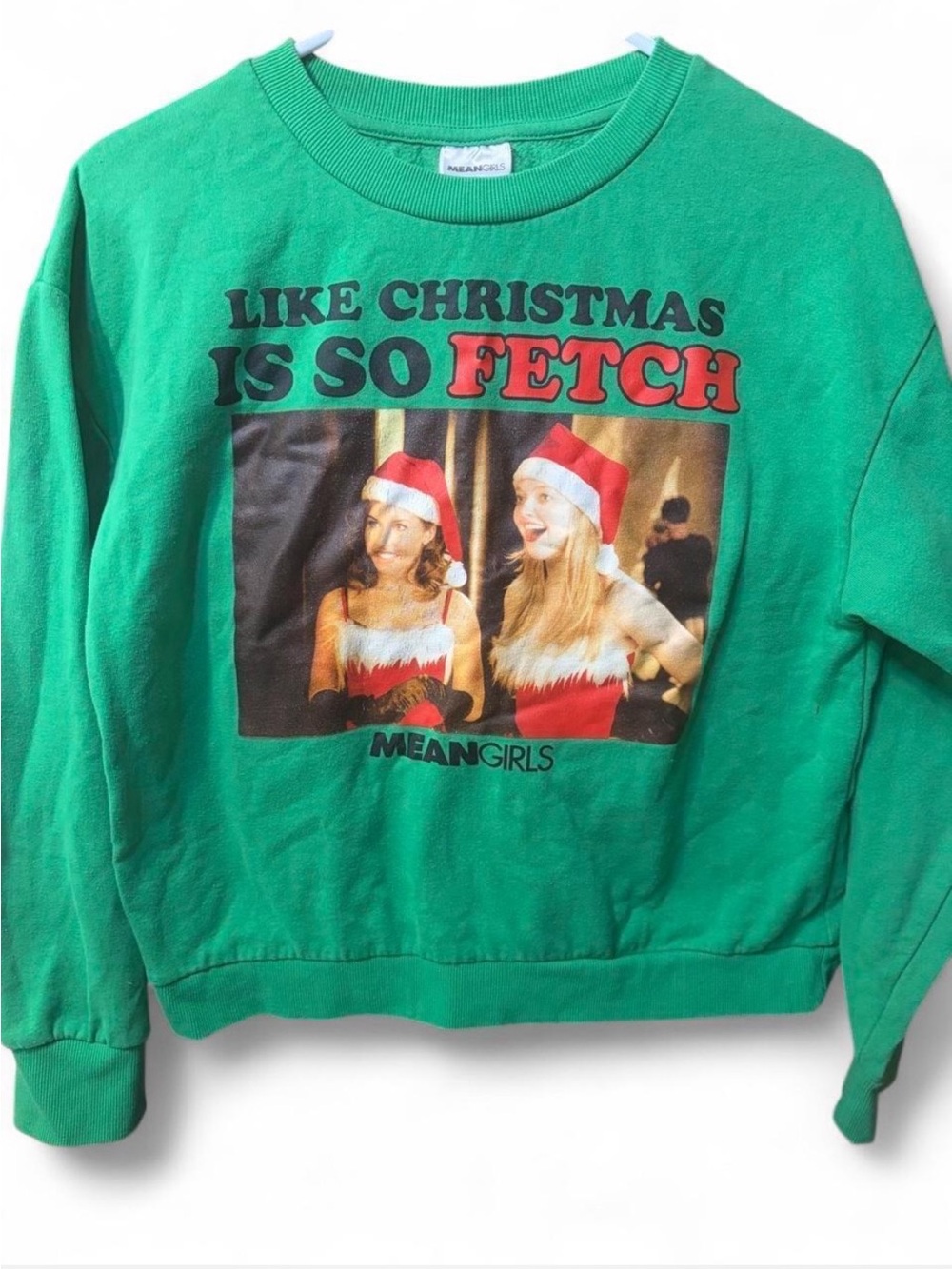 "Like Christmas Is So Fetch" Green Graphic Sweatshirt